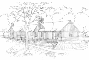 A sketch of the new Blackrock Cottage at Big Meadows Lodge