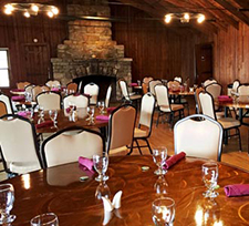 A meeting room at Skyland set up for an indoor event