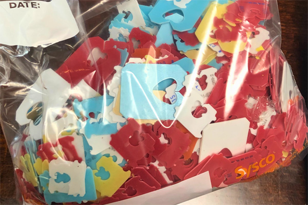 A bag full of bread tags