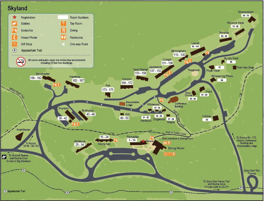 A property map of Skyland in Shenandoah National Park