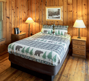 Lewis Mountain Cabin interior at Shenandoah National Park