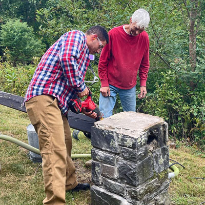 Stone pier renovation at Shenandoah National Park