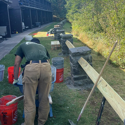 Stone pier renovation in Shenandoah National Park