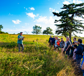A guided group hike in Shenandoah National Park