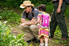 Dad with Daughter Hiking in Shenandoah National Park