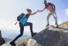 Hikers on Old Rag in Shenandoah National Park